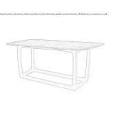 Rectangular garden table with a marble top and teak base Dalekoye