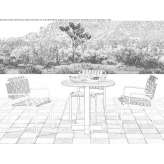 Round porcelain stoneware table with porcelain stoneware top Proceno