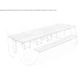 Aluminum and wood picnic table with integrated seats Losheim