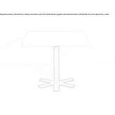 Square steel table Circle