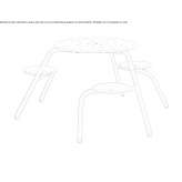 Round metal picnic table with integrated seats Coban