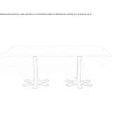 Rectangular steel table Circle