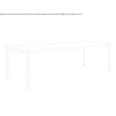 Rectangular table made of anodized aluminum Taipana