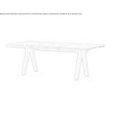 Rectangular teak contract table Bronzolo