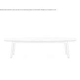 Oval garden table made of powder-coated aluminum Bagarasi