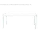 Rectangular powder-coated aluminum table Yemeda