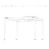Square garden table made of glass and stainless steel Candia