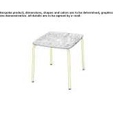 Square garden table, stackable Magnago