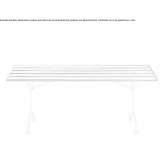 Folding rectangular garden table in aluminum and wood Mougon