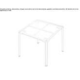 Square garden table made of glass and stainless steel Candia