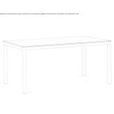 Rectangular garden table made of powder-coated aluminum Dziuche