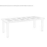 Extendable rectangular garden table Drap