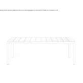 Rozkładany prostokątny stół aluminiowy Sigillo
