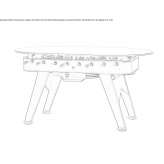 Oval dining table with a steel and glass top Rieux