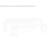 Powder-coated aluminum table with benches Sigillo