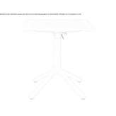 Square table with drop-top and 4-star base Gerald