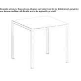 Square metal garden table, painted in color Street