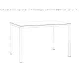 Rectangular table made of powder-coated steel Paxtle