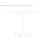 Square steel table with 4-star base Stanford