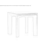 Square dining table made of polyethylene Cerea