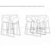 Rectangular table made of HPL Hybe