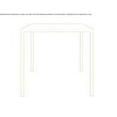 Square table made of powder-coated steel, stackable Gutau