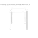 Square table made of powder-coated steel, stackable Gutau