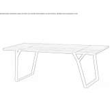 Rectangular table made of steel and wood Zakrzow