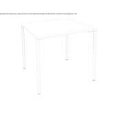 Square metal table, stackable Bassum