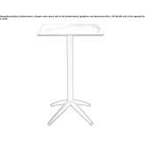 Square high table made of polypropylene with a 4-star base Boituva