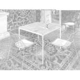 Square ceramic garden table Suffern