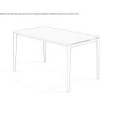 Rectangular table in steel and PaperStone Tregarth