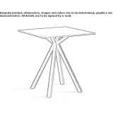 Square metal table Poing