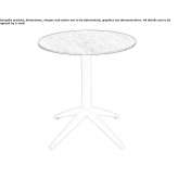 Round polypropylene garden table with a 4-star base Boituva