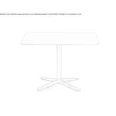 Square garden table with 4-star base Monaca
