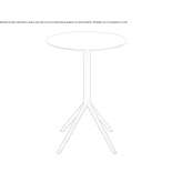 Round, high table with a drop-top Scotby