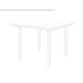 Square steel table and HPL top Magliano