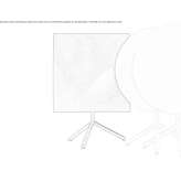 Kwadratowy aluminiowy stół do jadalni z opuszczanym blatem Fairford