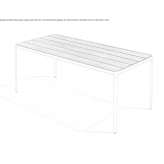 Powder-coated steel table with iroko top Perego