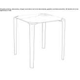 Square garden table made of polypropylene, stackable Umurlu