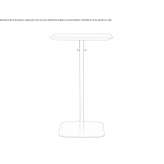 Tall square table with iroko and steel base Dakabin