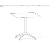 Square garden table with 4-star base Maqueda