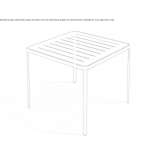 Square table made of powder-coated steel Perego