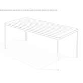 Rectangular table made of powder-coated steel Perego