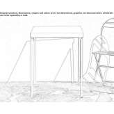 Square metal table, stackable Futani