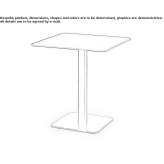 Square outdoor table made of HPL or aluminum Zlynka