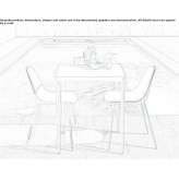 Square garden table made of glass and aluminum Beliu