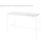 Rectangular high table with a recycled teak top Elstow