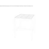 A tall square aluminum table with an HPL top Elstow