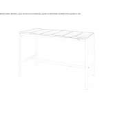 Rectangular aluminum high table with HPL top Elstow